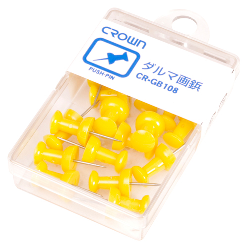 クラウン　ＣＲ－ＧＢ１０８－Ｙ　ダルマ画鋲　１６本　黄