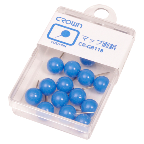 クラウン　ＣＲ－ＧＢ１１８－ＢＬ　マップ画鋲　１５本　青