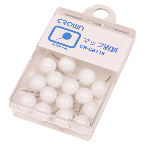 クラウン　ＣＲ－ＧＢ１１８－Ｗ　マップ画鋲　１５本　白
