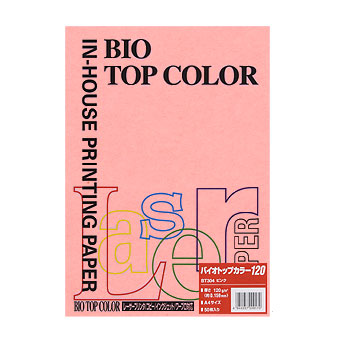 伊東屋　ＢＴ３０４　ピンク　バイオトップカラーＡ４　１２０ｇ　５０枚