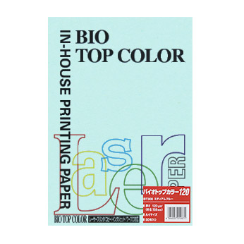 伊東屋　ＢＴ３０８　ミディアムブルー　バイオトップカラーＡ４　１２０ｇ　５０枚