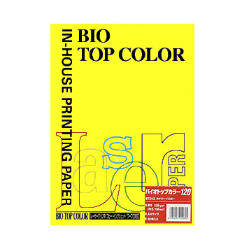 伊東屋　ＢＴ３１２　カナリーイエロー　バイオトップカラーＡ４　１２０ｇ　５０枚