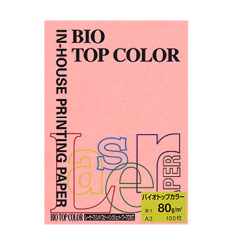 伊東屋　ＢＴ２０４　ピンク　バイオトップカラーＡ３　８０ｇ　１００枚