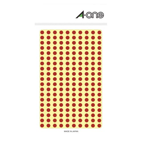 エーワン　０７０６１　カラーラベル　５ｍｍ丸　赤