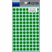 エーワン　０７００３　カラーラベル　９ｍｍ丸　緑