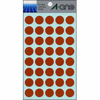 エーワン　０７０２７　カラーラベル１５ｍｍ丸　茶