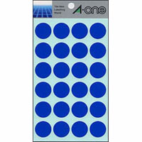 エーワン　０７０４２　カラーラベル２０ｍｍ丸　青