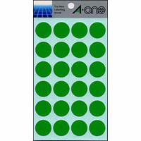 エーワン　０７０４３　カラーラベル２０ｍｍ丸　緑
