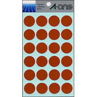 エーワン　０７０４７　カラーラベル２０ｍｍ丸　茶