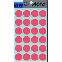 エーワン　０７０４８　カラーラベル２０ｍｍ丸　桃