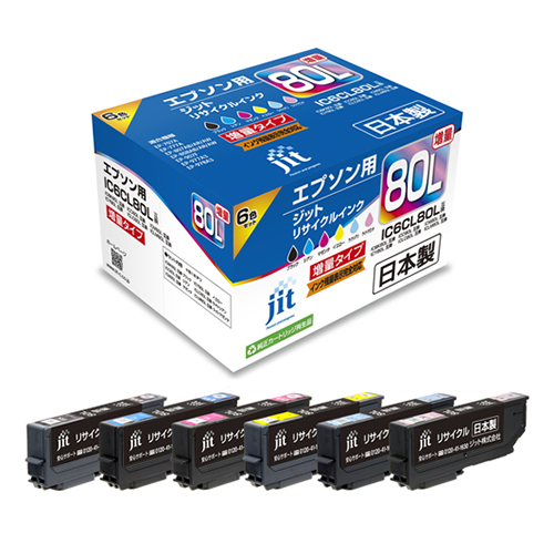 ジット　ＪＩＴ－ＡＥ８０Ｌ６Ｐ　ＪＩＴインク　ＩＣ６ＣＬ８０Ｌ対応