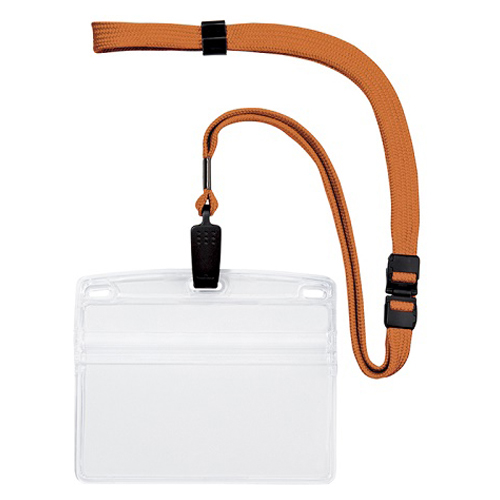 オープン　ＮＬ－２１－ＲＧ　吊り下げ名札クリップ式　横特大１０枚　橙