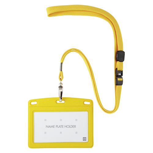 オープン　Ｎ－１２３Ｐ－ＹＥ　吊り下げ名札レザー調横名刺　１枚　黄