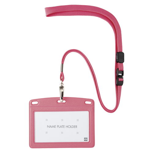 オープン　Ｎ－１２３Ｐ－ＰＫ　吊り下げ名札レザー調横名刺　１枚　桃