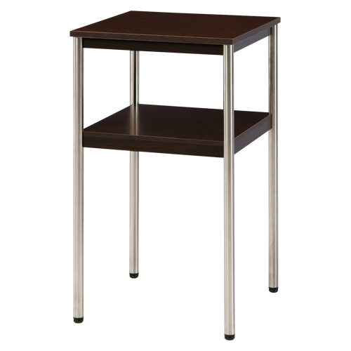 エヌケイ　ＴＬ－Ｓ４０ＤＫ　電話台（ステンレス丸脚）　ダークオーク色