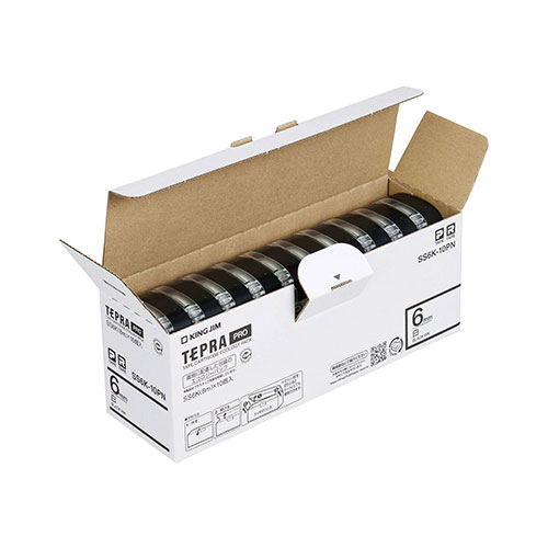 キングジム　ＳＳ６Ｋ－１０ＰＮ　ＰＲＯテ－プエコパック白ラベル１０個