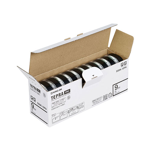 キングジム　ＳＳ９Ｋ－１０ＰＮ　ＰＲＯテ－プエコパック白ラベル１０個