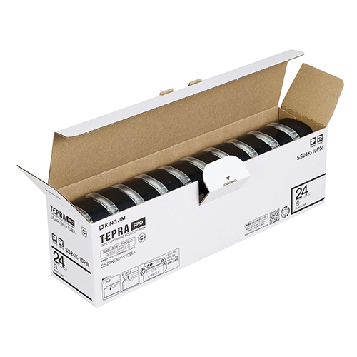 キングジム　ＳＳ２４Ｋ－１０ＰＮ　ＰＲＯテ－プエコパック白ラベル１０個