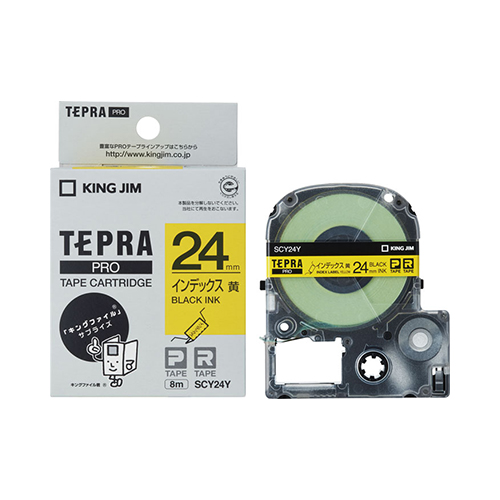 キングジム　ＳＣＹ２４Ｙ　テプラＰＲＯテ－プインデックス黄／黒文字