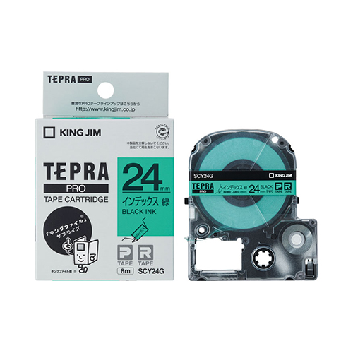 キングジム　ＳＣＹ２４Ｇ　テプラＰＲＯテ－プインデックス緑／黒文字