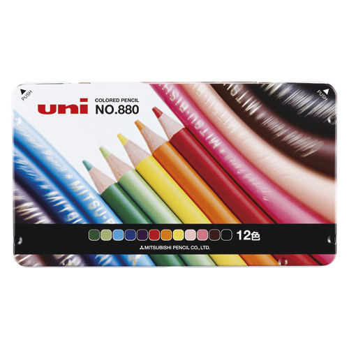 三菱鉛筆　Ｋ８８０１２ＣＰＮ　色鉛筆８８０　１２色セット