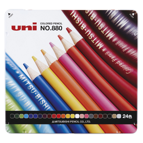 三菱鉛筆　Ｋ８８０２４ＣＰＮ　色鉛筆８８０　２４色セット