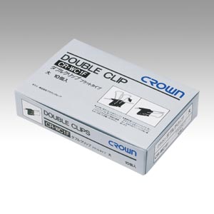 クラウン　ＣＲ－ＷＣ１Ｆ－Ｂ　Ｗクリップ　大　フラットタイプ　黒１０個