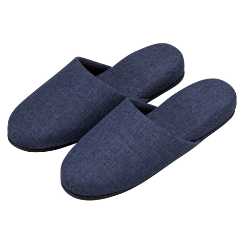 オーミケンシ　１１３８０　ブッチャー織スリッパ　ネイビー