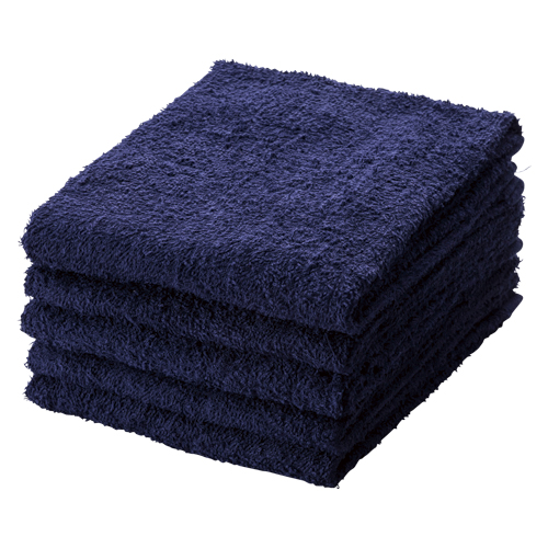 オーミケンシ　８３０８　フェイスタオル５枚入り　ダークブルー