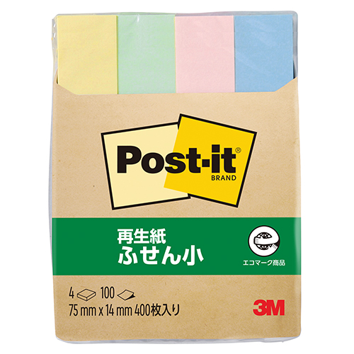スリーエム　５６０ＲＰ－Ｋ　ポストイット再生紙ふせんハーフ　混色