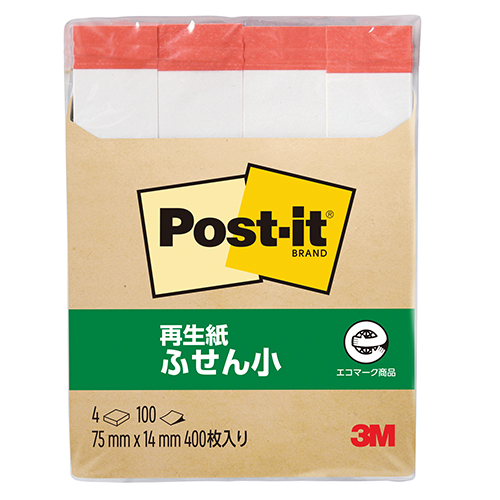スリーエム　５６０ＲＰ－Ｗ／Ｒ　ポストイット再生紙ふせんハーフ　赤線