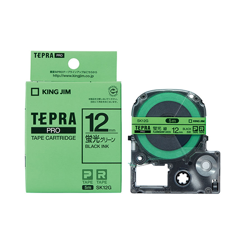 キングジム　ＳＫ１２Ｇ　「テプラ」ＰＲＯテープ　グリーン／黒文字