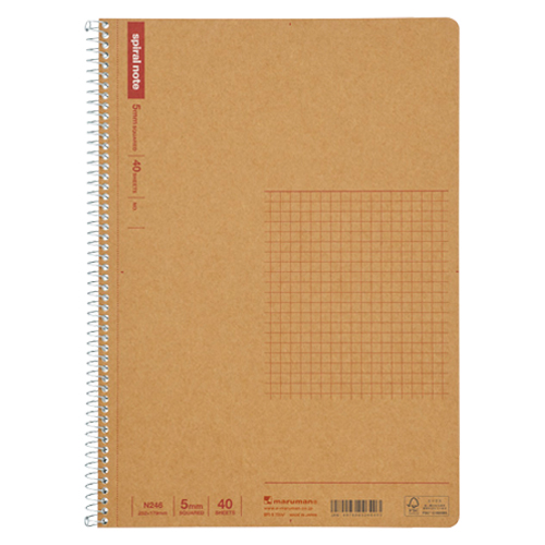 マルマン　Ｎ２４６　Ｂ５スパイラルノート５ｍｍ方眼　４０枚
