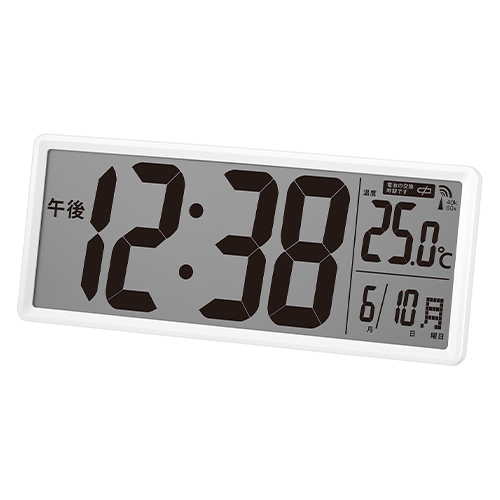 ノア精密　Ｗ－８１４　ＷＨ－Ｚ　ＭＡＧデジタル電波置掛兼用時計クリアビュ