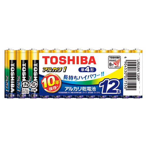 東芝　ＬＲ０３ＡＮ　１２ＭＰ　アルカリ乾電池　アルカリ１