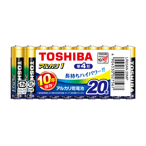 東芝　ＬＲ０３ＡＮ　２０ＭＰ　アルカリ乾電池　アルカリ１