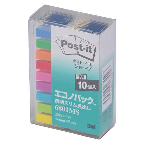 スリーエム　６８０１ＭＳ　ポストイット透明スリム見出しエコノパック