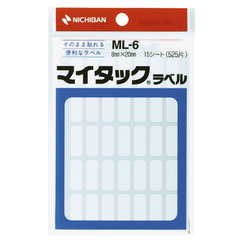 ニチバン　ＭＬ－６　マイタックラベル　ＭＬ－６　５２５片