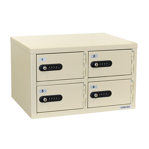 エーコー　ＬＫ－３０４　貴重品ロッカーダイヤル錠　４人用