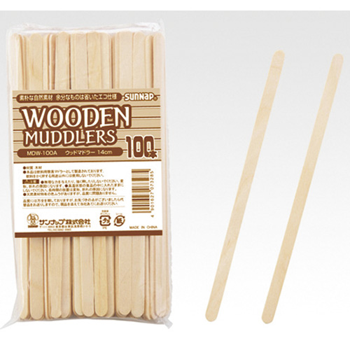 サンナップ　ＭＤＷ－１００Ａ　ウッドマドラー　１４ｃｍ　１００本