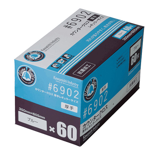 シモジマ　００４７４７９３６　６９０２カウンタクロス厚手ブルー　６０枚