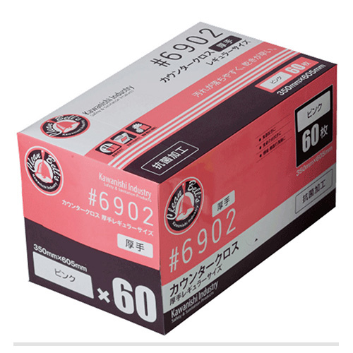 シモジマ　００４７４７９３７　６９０２カウンタクロス厚手ピンク　６０枚