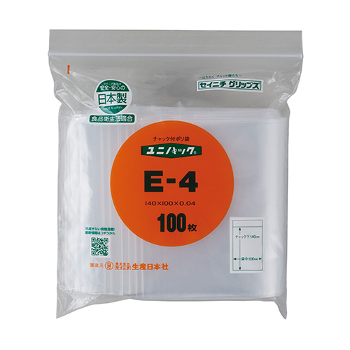 セイニチ　００６６５０００５　ユニパック　Ｅ－４　（１００枚入）