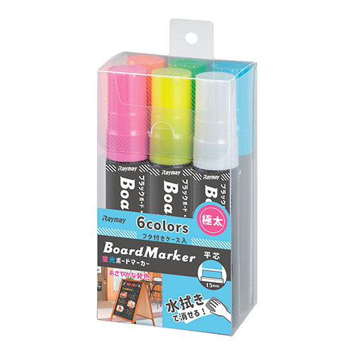 レイメイ　ＬＢＭ１０５３　蛍光ボードマーカー・極太６本パック