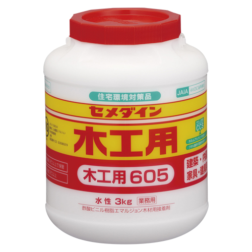 セメダイン　ＡＥ－１９５　木工用接着剤６０５　ポリ３ｋｇ【業】