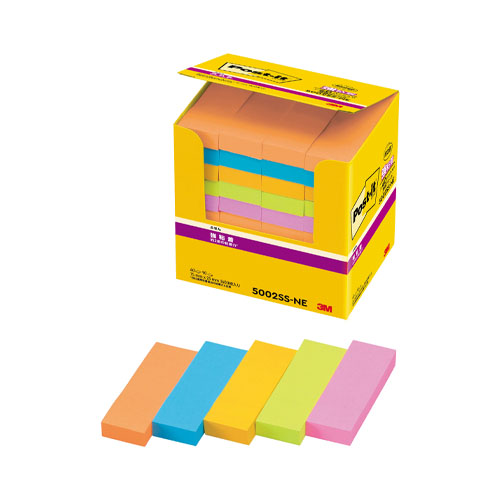 スリーエム　５００２ＳＳ－ＮＥ　強粘着ふせん　パワーパック　５色混色