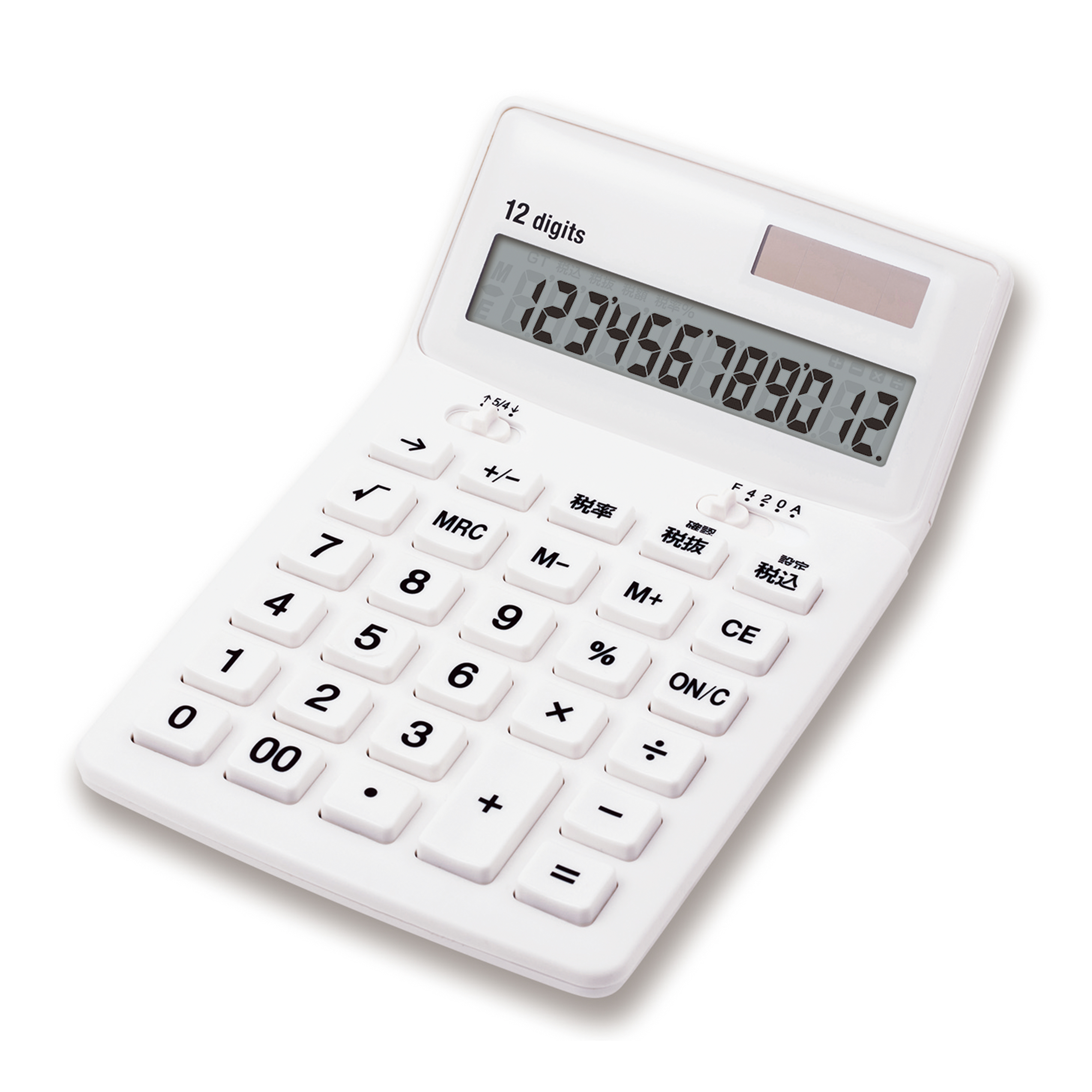 アスカ　Ｃ１２４９Ｗ　抗菌電卓　ホワイト