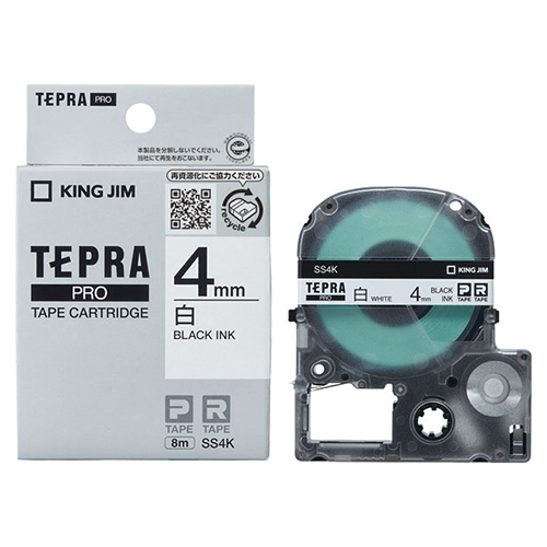 キングジム　ＳＳ４Ｋ　ＰＲＯテープカートリッジ・白ラベル