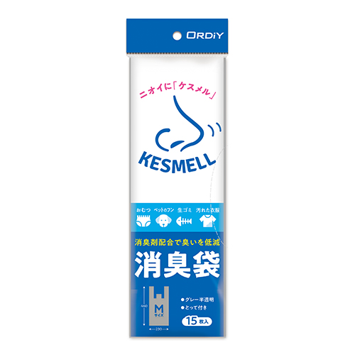 オルディ　ＫＳ－ＳＨＧＹＭＴ－１５　ＫＥＳＭＥＬＬ消臭袋Ｍグレー半透明１５Ｐ