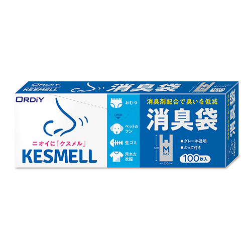 オルディ　ＫＳ－ＳＨＧＹＭＴ－１００　ＫＥＳＭＥＬＬ消臭袋Ｍグレー半透明１００